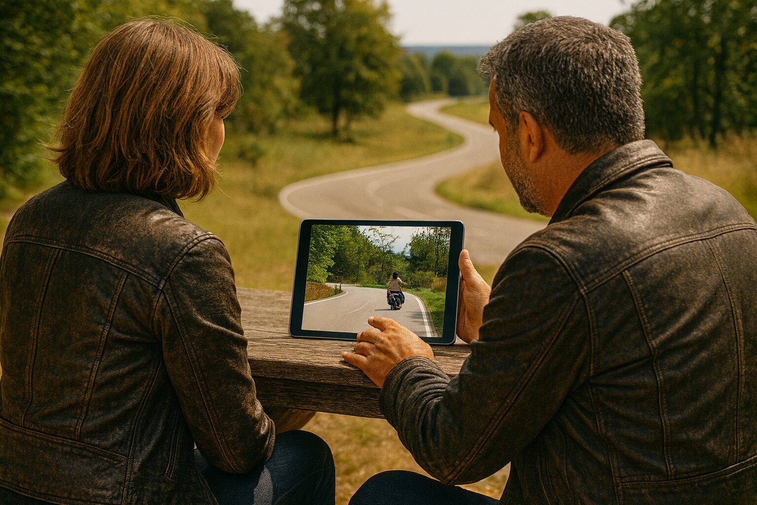 Motorrad Coach begleitet Fahrer auf kurviger Strecke